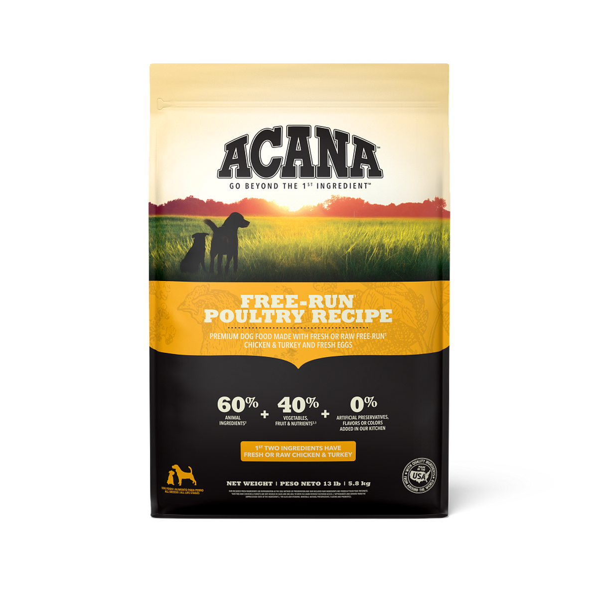 Acana Free-Run Pultry alimento para perros huellas del valle