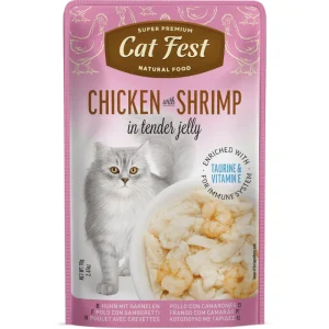 Catfest alimento humedo gatos pollo con camaron