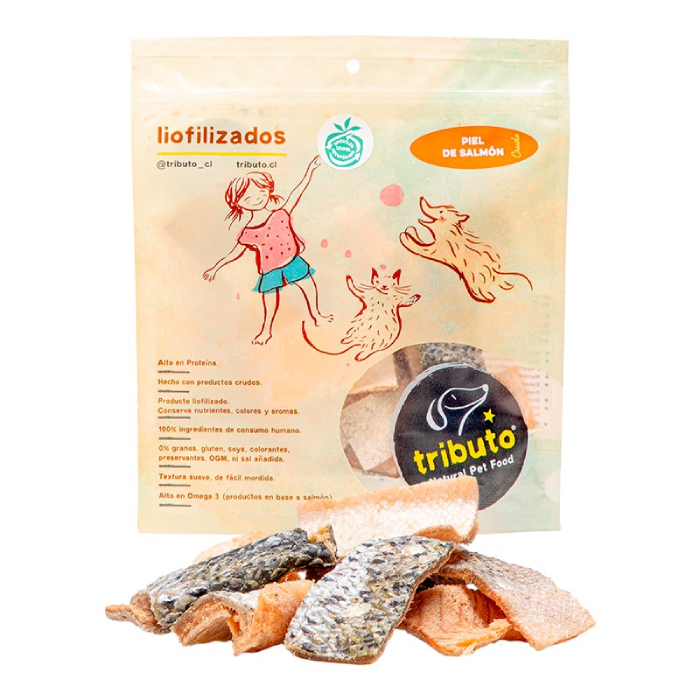 Tributo piel de salmón Snacks para perros y gatos