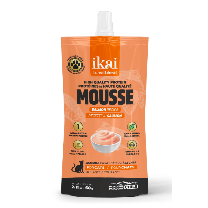 ikai mousse de salmón alimento húmedo para gatos