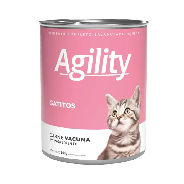 Agility Lata Gatitos Carne 340 gr – Alimento Húmedo para Gatitos