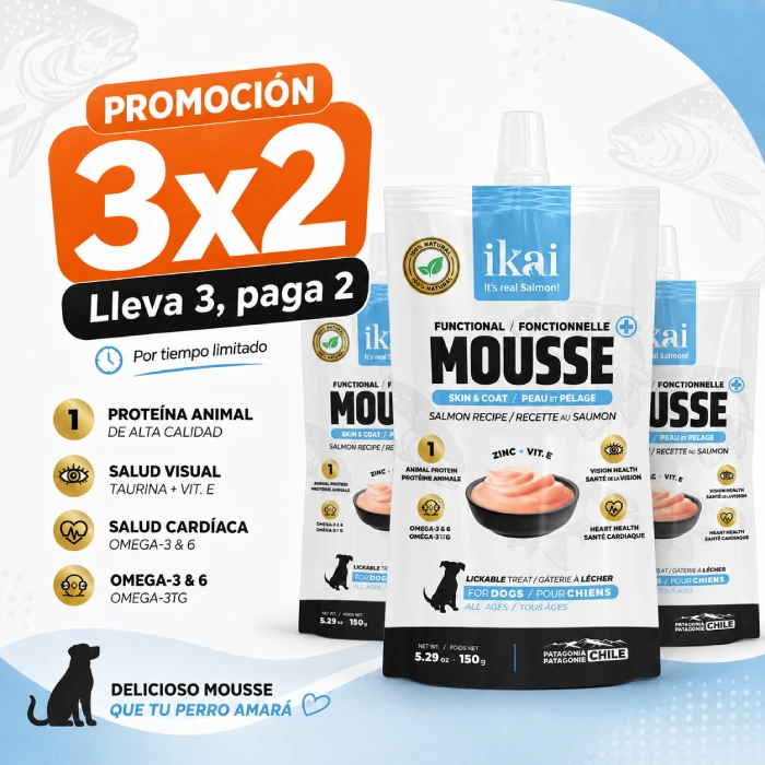 Pack 3×2 Ikai Mousse Piel y Pelaje para Perros 150 g